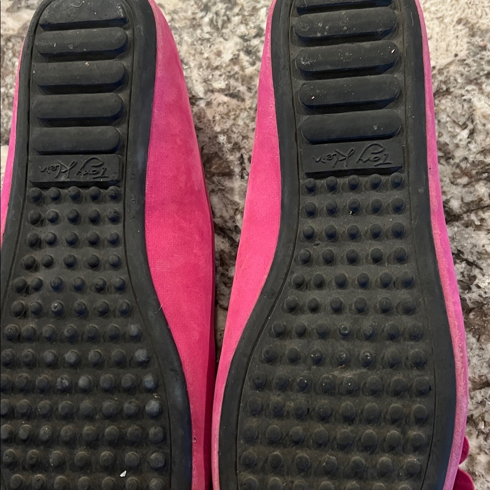 Tony Klen Pink Suede Flats with Floral Accent Size 8.5 - Picture 7 of 7